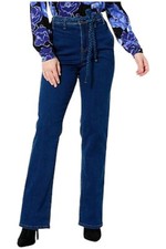 DG2 by Diane Gilman New Classic Stretch Denim Belted Trouser Indigo