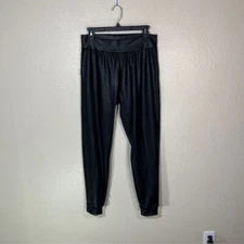 Commando Faux Leather Jogger Pants Womens Medium Black Pull On