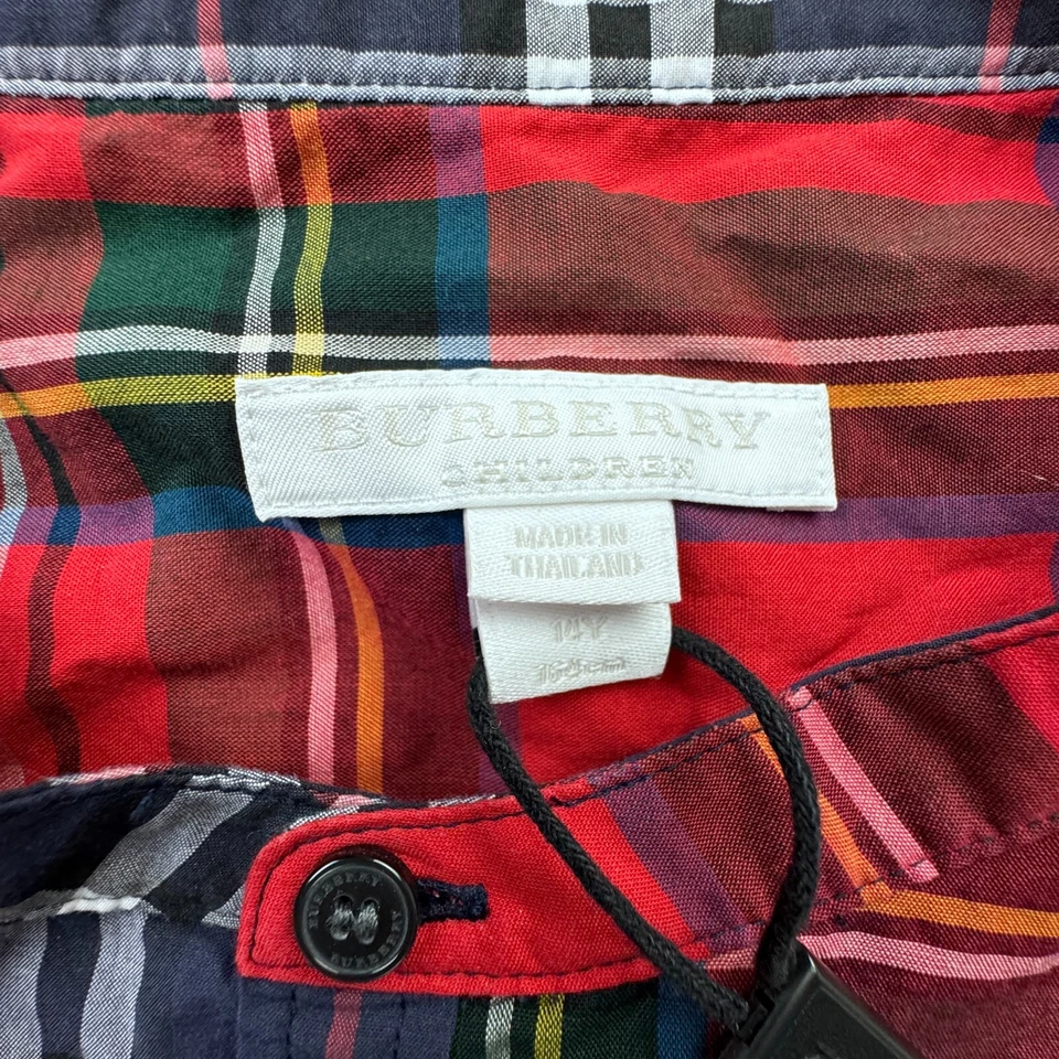 Camisa a Cuadros Burberry Niños Niñas 10Y Abotonada Multicolor Cuadros Rojo Foto 3 de 4