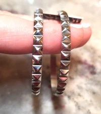 STAINLESS STEEL 316L SURGICL EARRINGS HOOOP PYRAMID NEW HOT