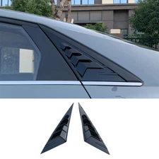 Glossy Black For Hyundai Elantra 2021 Rear Side Window Quarter Louver Cover Trim
