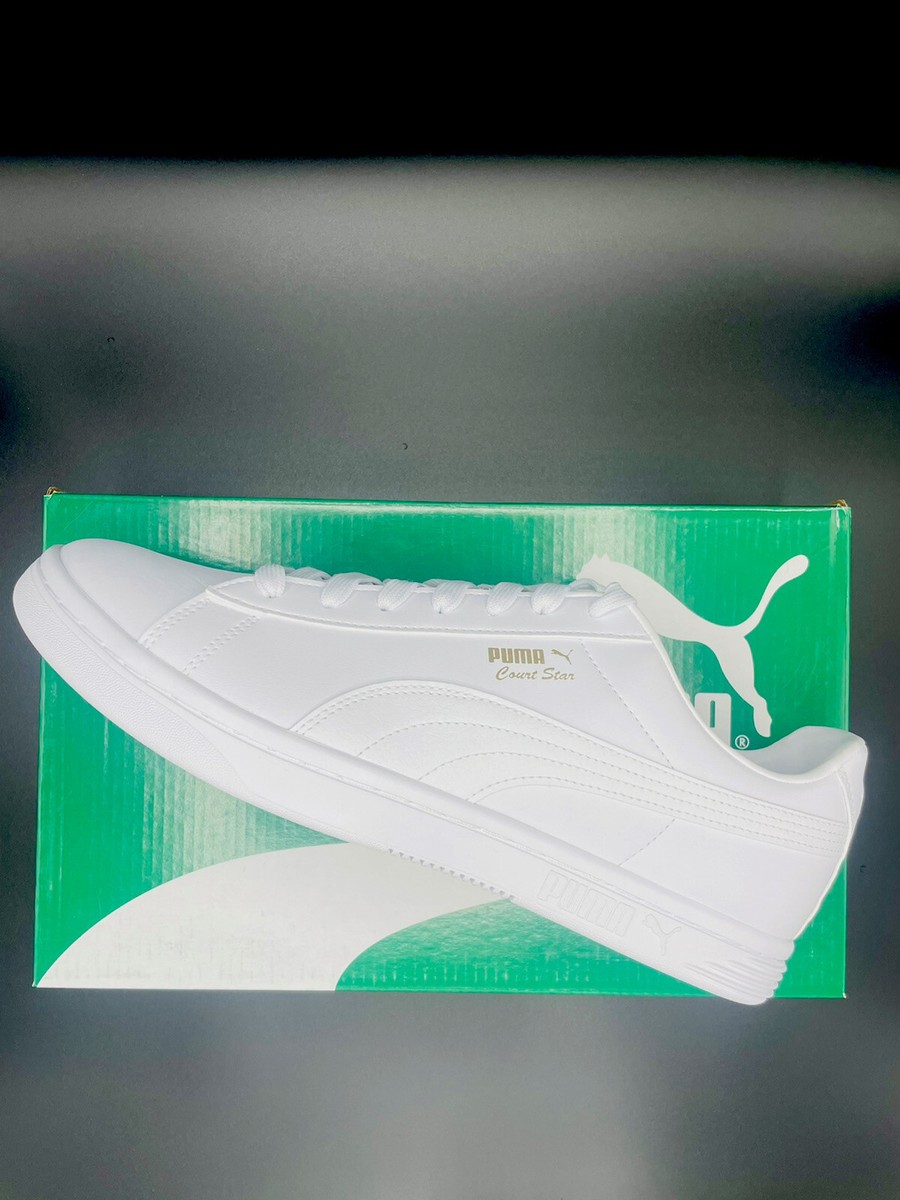 PUMA Court Star SL white gold Men's unisex Trainer size UK 8 PUMA Court Star SL white gold Men's unisex Trainer size UK 8