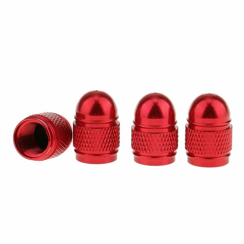 4x Universal Car Motorcycle Wheel Tire Valve Cap Seal Red Bullet Shaped Air Dust - Picture 3 of 5