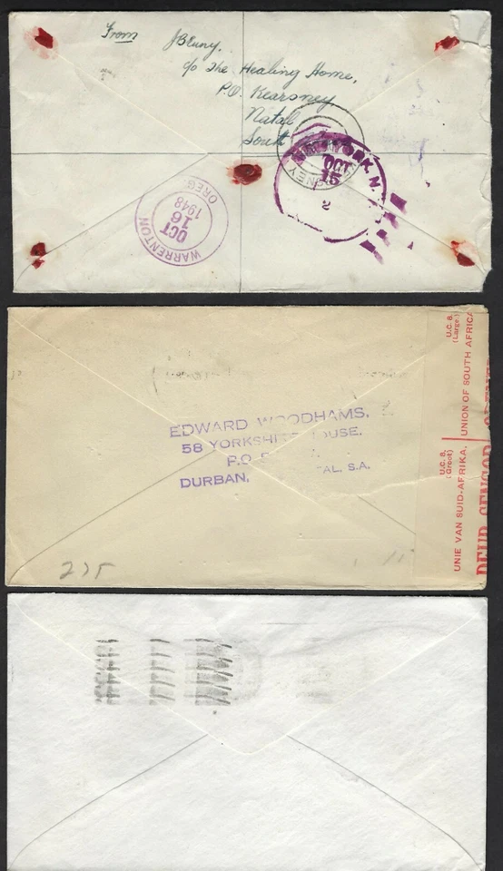 ÁFRICA DO SUL 1930 50 COLEÇÃO DE 9 CAPAS 3 REGISTRADAS 2 COM - Imagem 4 de 4