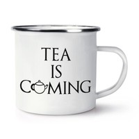 Tee Ist Kommen Emaille Becher Tasse Lustig Geburtstag Freundin Ehemann Ehefrau
