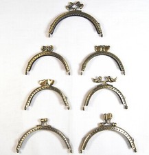 Purse Clasps Curved Various Sizes Kiss Lock Solid Colour Metal Handle Findings