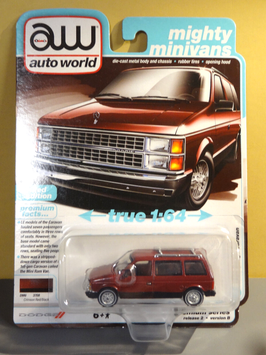AUTO WORLD PREMIUM - MIGHTY MINIVANS - CRIMSON RED - 1985 DODGE