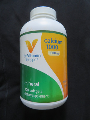The Vitamin Shoppe Calcium 1000 mg 300 Softgels Bones Teeth