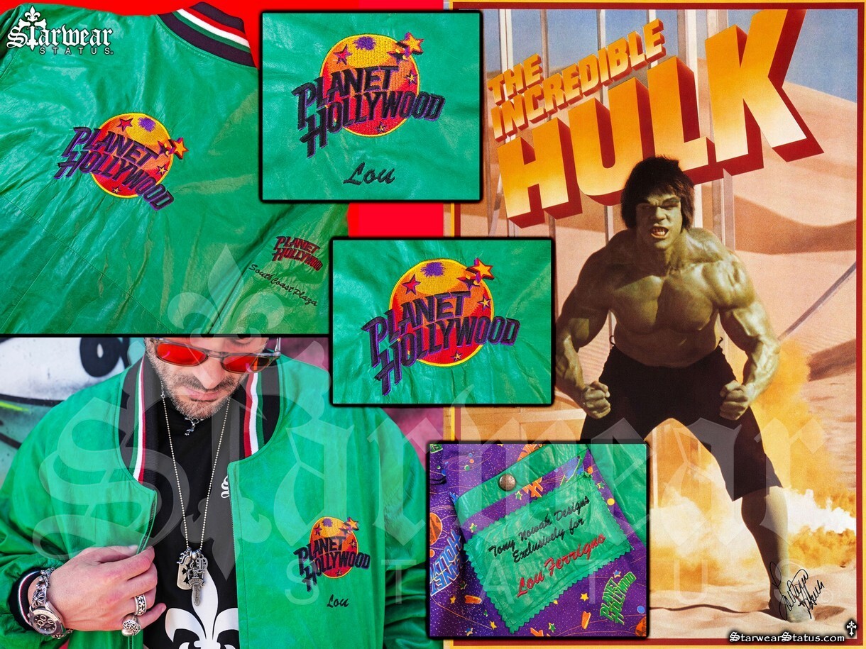 Incredible Hulk LOU FERRIGNO Owned Planet Hollywood Marvel Comics Leather Jacket image 2