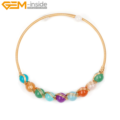 Gold Filled Chakras Quartz Jade Stone Jewelry Handmade Adjustable Bracelet Gift - Picture 55 of 133