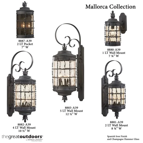 The Great Outdoors GO 8880 Mallorca 1 Light 16" Tall Outdoor Wall - - Picture 3 of 8