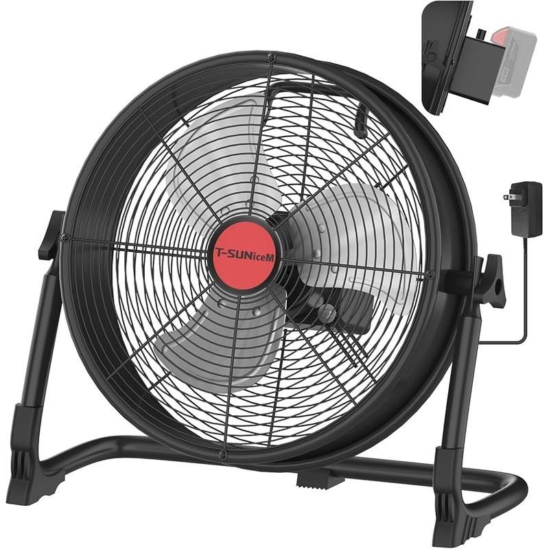 12 Inch Battery Fan High Velocity Adjustable Speed Portable Outdoor Use