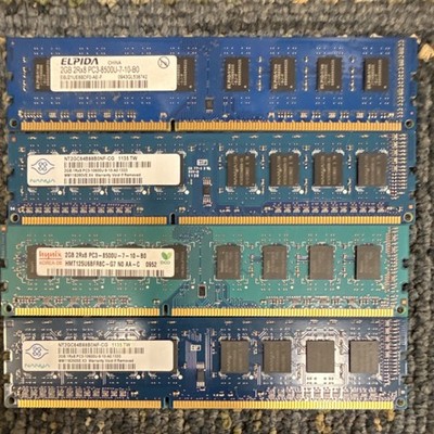 Elpida Nanya Hynix DDR3 DIMM 4x 2GB PC3-8500U PC3-10600U RAM 240-Pin Modules