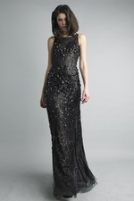 Sequined Column Evening Gown