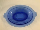 Depression Glass Hazel Atlas Royal Lace Cobalt Blue Oval Bowl Serving Dish Flare