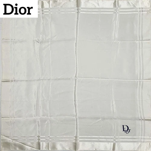 Christian Dior foulard en soie blanc à carreaux trott,56 pouces pour femme