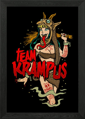 Team Krampus Voodoo Girl gerahmtes Wandbild Poster Leinwanddruck Bild