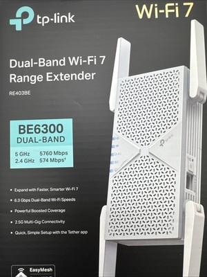 TP-Link BE6300 RE403BE Dual-Band Wi-Fi 7 Range Extender W/ 2.5G Port | OB