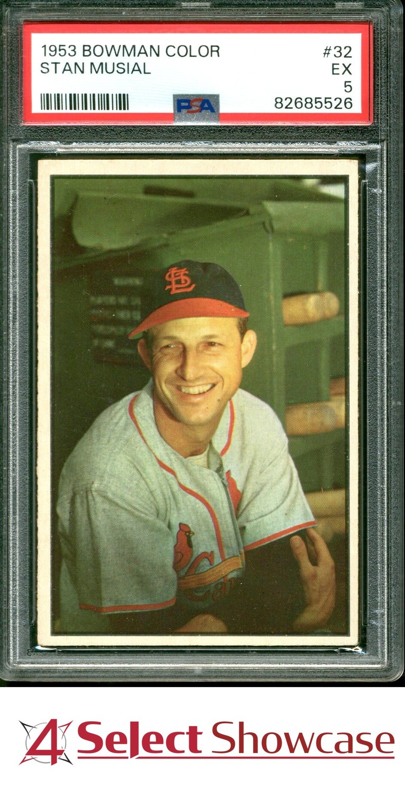 1953 BOWMAN COLOR #32 STAN MUSIAL CARDINALS HOF PSA 5