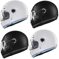MT Jarama Plain Retro Motorcycle Helmet Full Face Vintage Black Red White