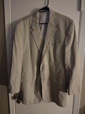 Joseph A Bank Beige 2 Button Suit Coat Size 46R
