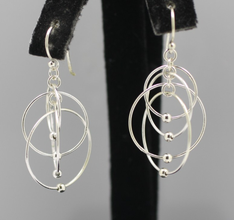 IBB sterling silver 925 interlocking circles swir… - image 2