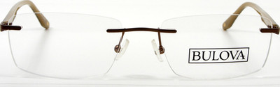 BULOVA GOLDEN VALLEY Brown Rimless Eyeglasses Glasses 55-18-145 NEW