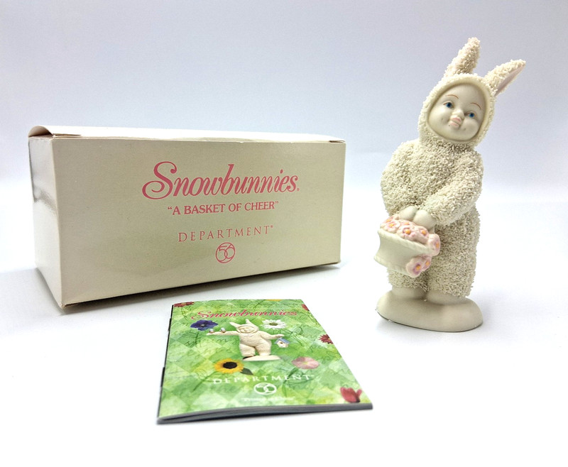 Dept. 56 SNOWBUNNIES figurine:  "Basket of Cheer" 56.05725