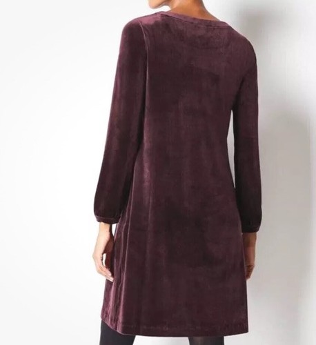 J. Jill Huckleberry Velour Velvet Shift Dress Women 1X - Picture 14 of 15