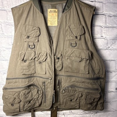 Master Sportsman Rugged Gear Khaki 2XL Men Fishing Pockets Utility Vest NWT