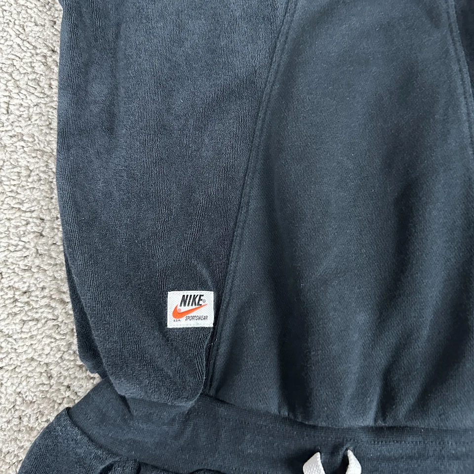 Детский комбинезон Nike для девочек большой махровая ткань черный белый Swoosh без рукавов - Изображение 3 из 4