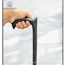 New Aluminum Tactical Walking Cane  Steampunk V Handle, Matte Black Stick