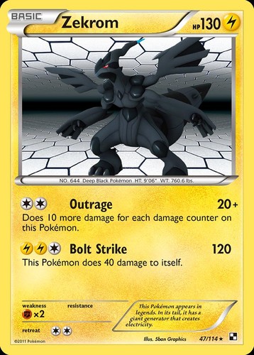 Pokemon Zekrom (47/142) Black & White HP HOLO
