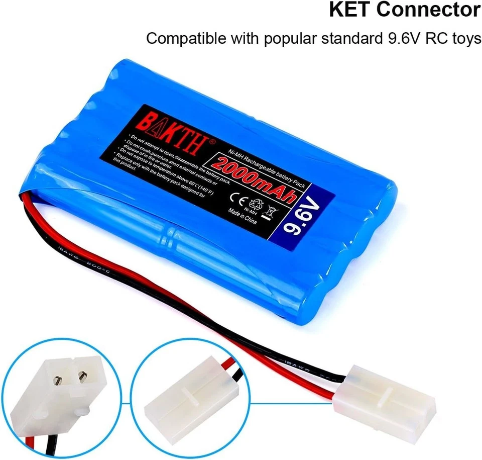 NiMH RC Akku 9.6V 2000mAh Hochleistungsmodelle Automobil Flugzeug Roboter - Bild 4 von 4