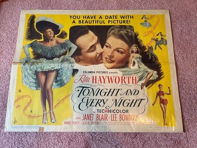 Vintage Movie Poster 1/2 SH ''Tonight and Every Night'' 1945 Rita Hayworth