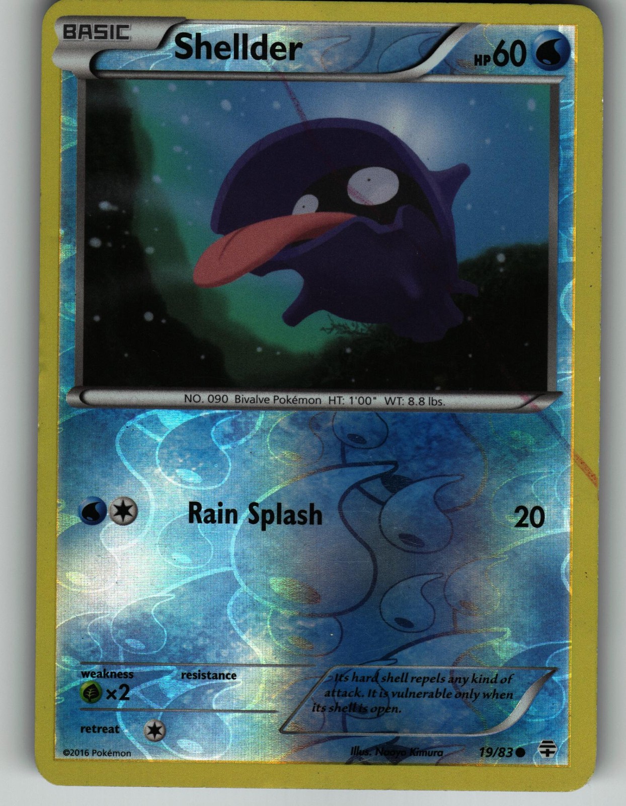 Shellder 19/83 Common Generations Pokemon Reverse Holo Lightly Played
