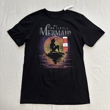 NWT ✅ The Little Mermaid Graphic Print T-Shirt Black DISNEY 100% Cotton ✅ Sz Med