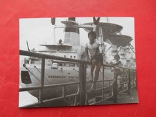 USSR 1980-th Fleet. Children near soviet ship Cosmonaut Yuri Gagarin. Real photo