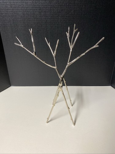 Pottery Barn Reindeer Silver Twig Hard To Find Set Of 3 Size Excellent! - Picture 8 of 11