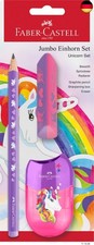 Faber-Castell 111528 - Schreibset Einhorn mit Jumbo Bleistift, Spitzer und