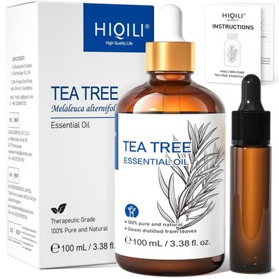 HIQILI Teebaumöl für Nagelpilz, Haut, 100 ml (1er Pack), hellgelb