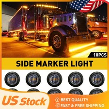 10* Amber Pickup Round Side Marker light 3/4