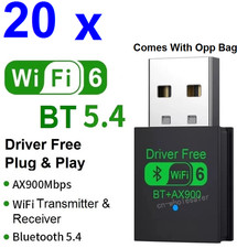LOT 20 x 2in1 AX900 900Mbps Mini USB WiFi 6 Wireless Adapters Bluetooth 5.4