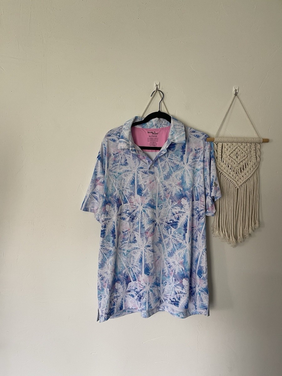 Birdie Bound Palm Tree Golf Polo Shirt Sz XL