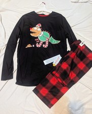 Cat  Jack Boy's Size XXL 16-18 Long Sleeve Christmas Pajama Set 2pc Red Plaid