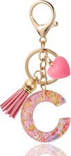 Alphabet Initial Letter Keychain Cute Heart Resin - Letter Keychain for Backpack