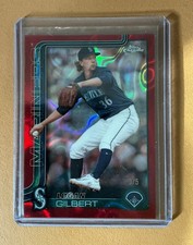2025 Topps Chrome Logan Gilbert Red Lava Refractor /5 Seattle Mariners