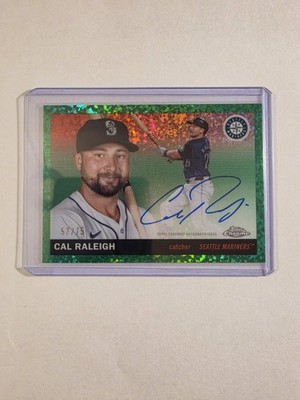 2025 Topps Chrome Platinum Cal Raleigh Green Mini Diamond Auto /75