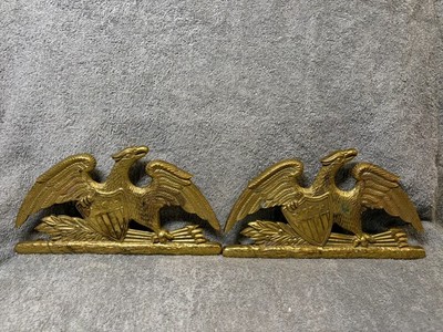 Vintage Brass Spread Eagle Wall Plaques   Pair | Patriotic Eagle | Made in USA