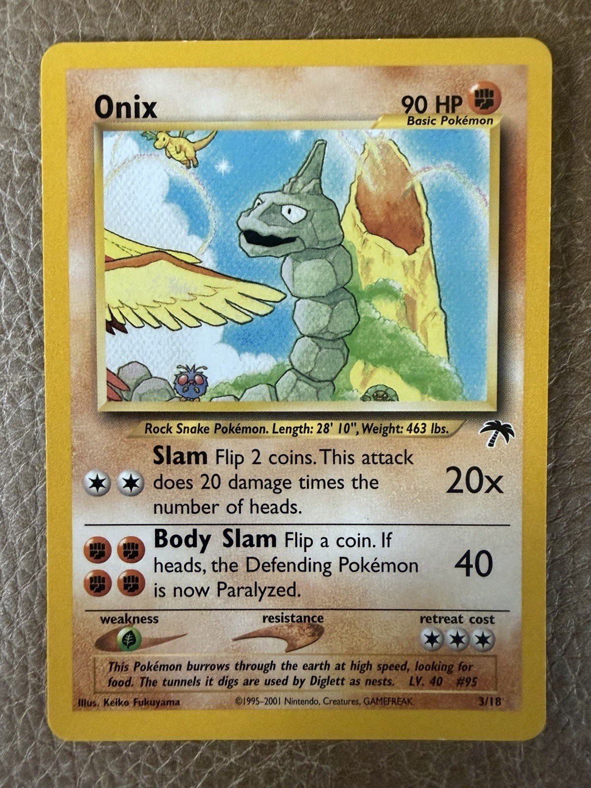 2001 Pokemon Onix 3/18 Southern Islands Regular LP